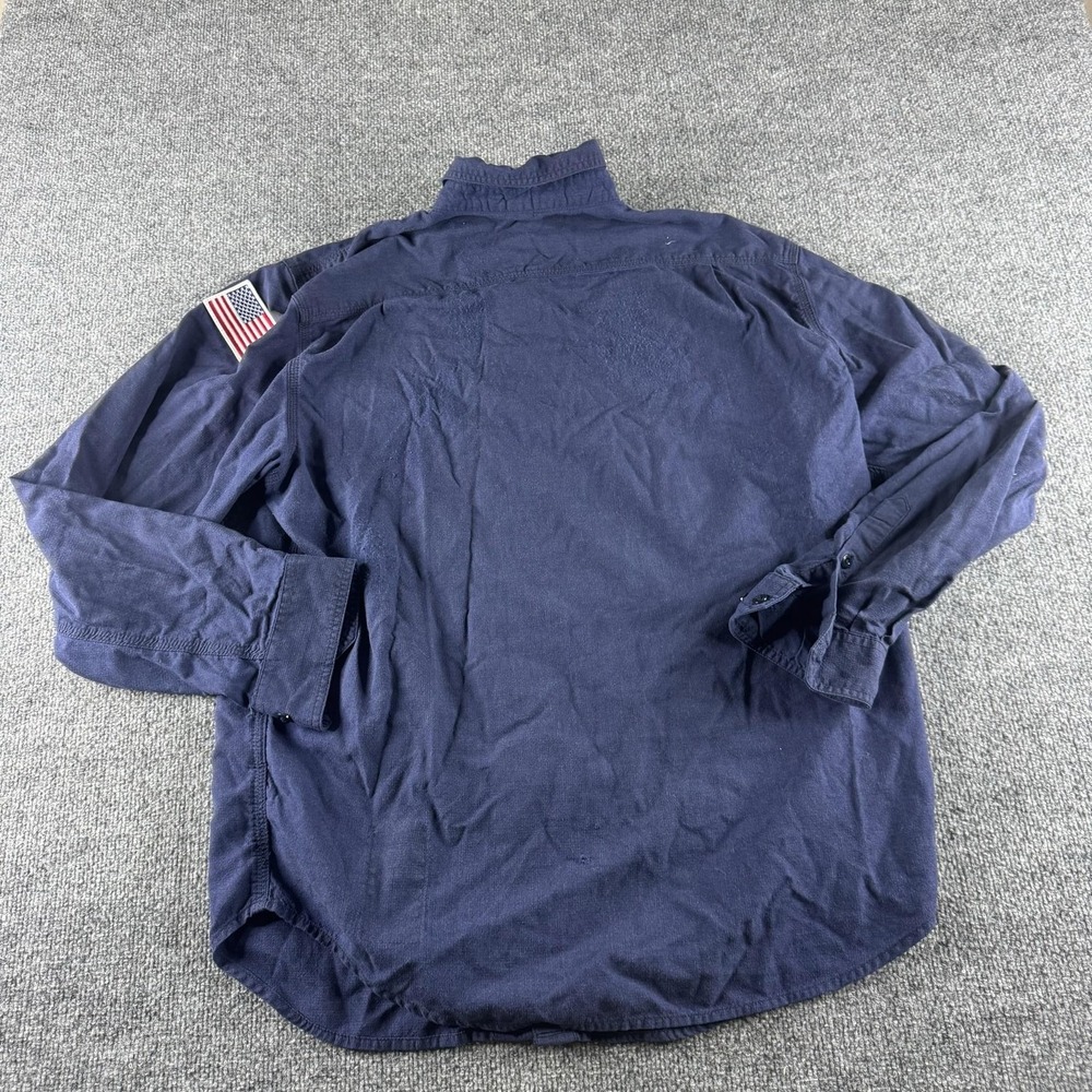 Carhartt FR Shirt Mens L Blue Flame Resistant Button Up Venture LNG Loose Fit - Picture 7 of 13